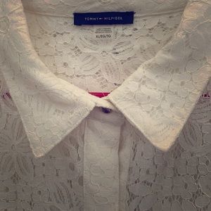 Lace button up